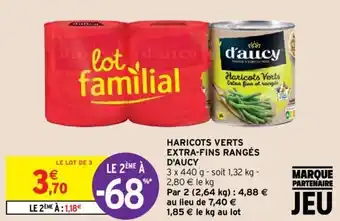 Intermarché D'AUCY haricots verts extra-fins rangés offre