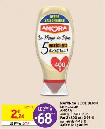 Intermarché AMORA mayonnaise de dijon en flacon offre