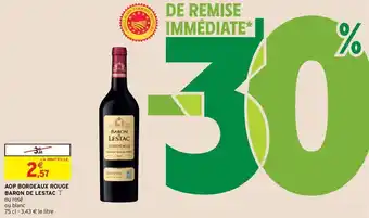 Intermarché BARON DE LESTAC aop bordeaux rouge offre