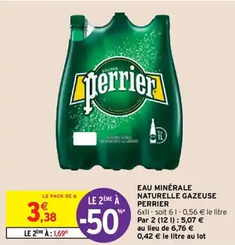 Intermarché PERRIER eau minérale naturelle gazeuse offre