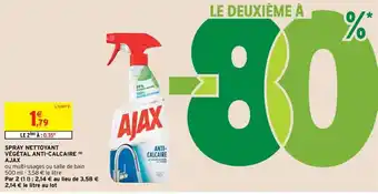 Intermarché AJAX spray nettoyant végétal anti-calcaire offre