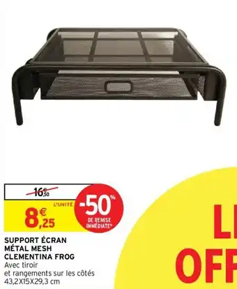Intermarché Support écran métal mesh clementina frog offre