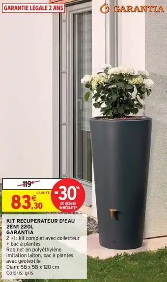 Intermarché Kit recuperateur d'eau 2en1 220L garantia offre