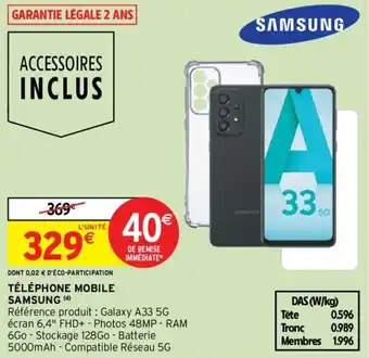Intermarché SAMSUNG téléphone mobile offre