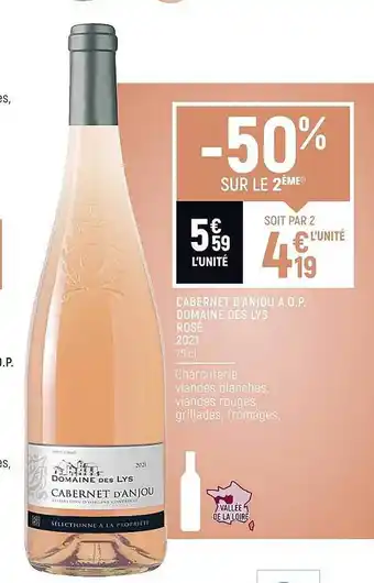 Vival Cambernet d'anjou a.o.p. domaine des lys rosé 2021 offre