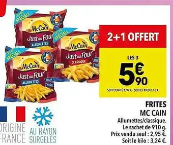 Supeco Frites mc cain offre