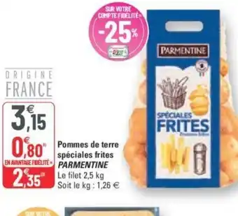 G20 Parmentine Pommes de Terre Spéciales Frites offre