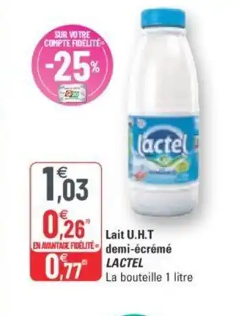 G20 Lactel Lait U.H.T Demi-écrémé offre