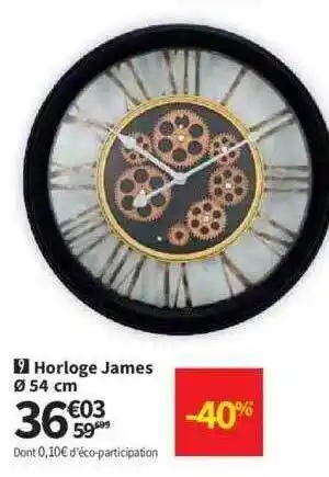 Conforama Horloge james ø 54 cm offre