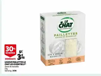Auchan Lessive paillettes le chat les essentiels offre