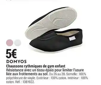 Decathlon Chaussons rythmiques de gym enfant domyos offre