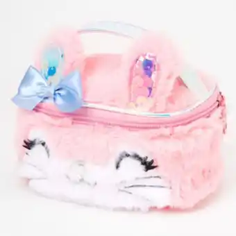 Claire's Trousse de maquillage lapin en peluche - rose offre