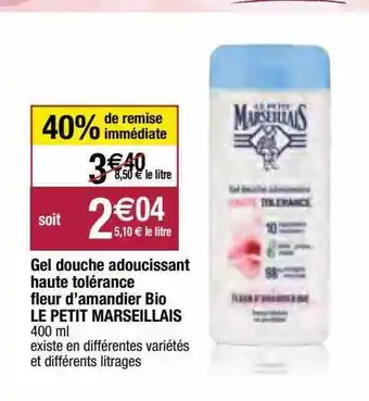 Migros Gel douche adoucissant haute tolérance fleur d'amandier bio le petit marseillais offre