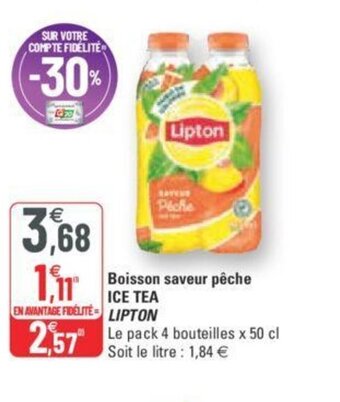 G20 Lipton Boisson Saveur Pêche Ice Tea offre