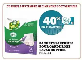 Super U Sachets parfumés pour garde robe lavande pyrel offre