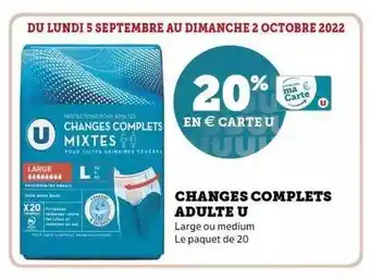 Super U Changes complets adulte u offre