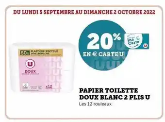 Super U Papier toilette doux blanc 2 plis u offre