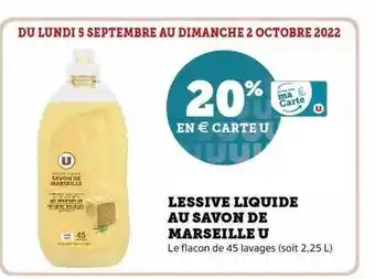 Super U Lessive liquide au savon de marseille u offre