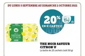Super U Thé noir saveur citron u offre