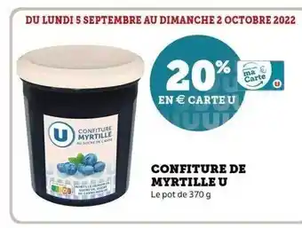 Super U Confiture de myrtille u offre