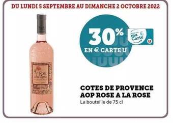 Super U Côtes de provence aop rosé à la rose offre