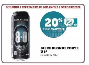 Super U Bière blonde forte u 8° offre