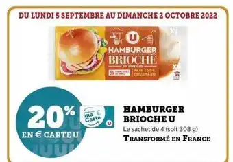 Super U Hamburger brioché u offre