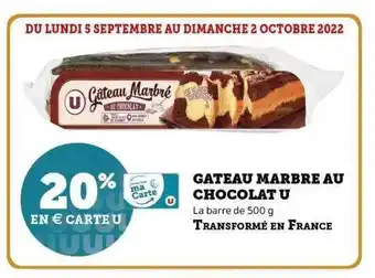 Super U Gâteau marbre au chocolat u offre
