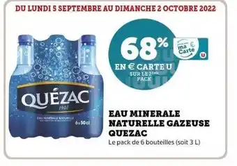 Eau minérale naturelle gazeuse quézac