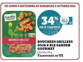 Super U Bouchées grillées soja & blé garden gourmet offre