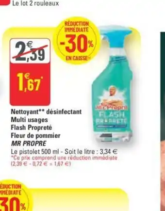Mr Propre Nettoyant Désinfectant Multi Usages Flash Propreté Fleur de Pommier