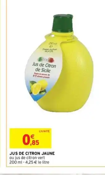 Intermarché Jus de Citron Jaune offre