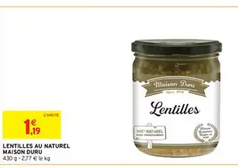 Intermarché Maison Duru Lentilles Au Naturel offre