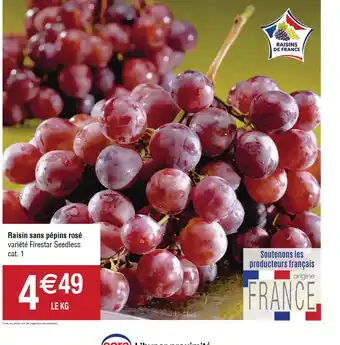 Cora x Carrefour Raisin Sans pepins rosé offre