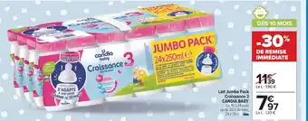 Carrefour Candia Baby Lait Jumbo Pack Croissance 3 offre