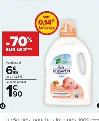 Carrefour Persavon Lessive Liquide Origine végétale offre