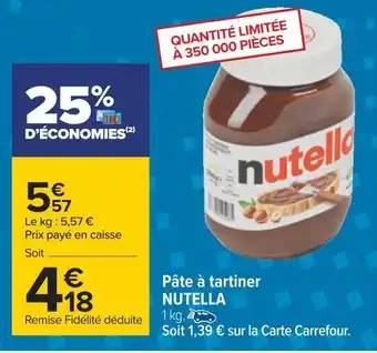 Carrefour Ferrero pâte à tartiner offre