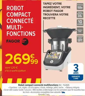 Carrefour Fagor robot compact connecté multifonctions offre