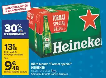 Carrefour Heineken bière blonde "format spécial" offre