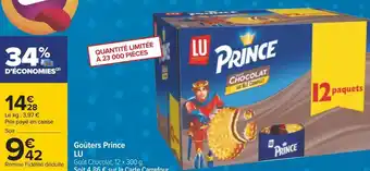 Carrefour Lu goûters prince offre