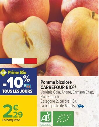 Carrefour Carrefour bio pomme bicolore offre
