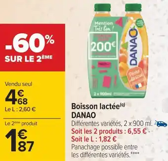 Carrefour Danao boisson lactée offre