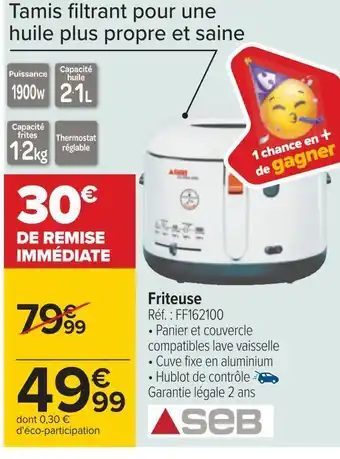 Carrefour Seb friteuse offre