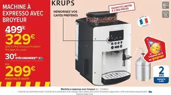 Carrefour Krups machine à expresso avec broyeur offre