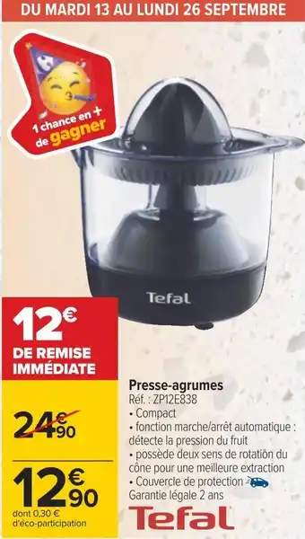 Carrefour Tefal presse-agrumes offre