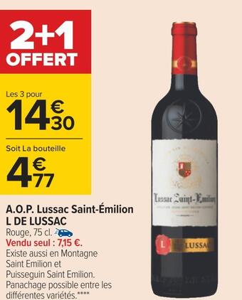 Carrefour L de lussac a.o.p. lussac saint-émilion offre