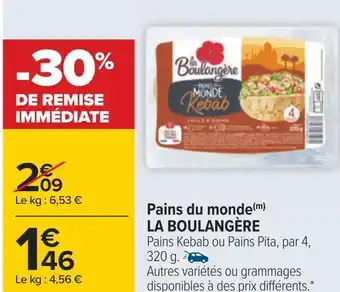 Carrefour La boulangère pains du monde offre