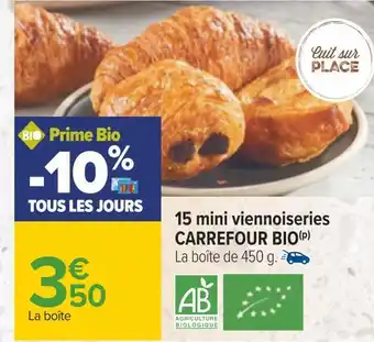 Carrefour Carrefour bio 15 mini viennoiseries offre
