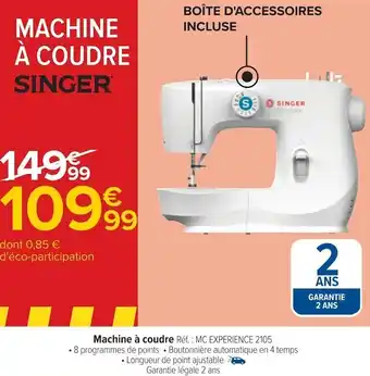 Carrefour Singer machine à coudre offre