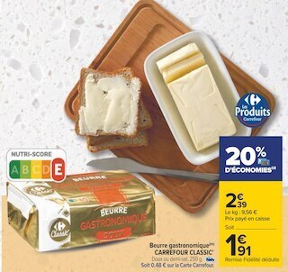 Carrefour Carrefour classic' beurre gastronomique offre